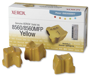 Xerox Ink Sticks Solid Page Life 3400pp Yellow [for 8560MFP 8560] Ref 108R00725 [Pack 3]