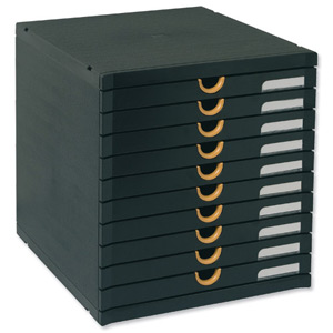 Multiform ExaModulo Filing Unit Set Polystyrene Part-recycled 10 Drawer Black and Orange Ref 291411D