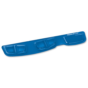Fellowes Professional Crystal Gel Keyboard Palm Rest Microban Cushioned Blue Ref 9183101