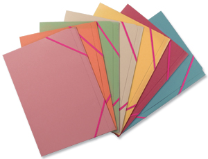 Guildhall Professional Folio File Manilla Elasticated 450gsm 30mm Foolscap Pink Ref 211/1003Z [Pack 10]