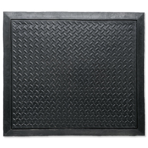 Mat Rubber Anti Fatigue Textured Anti Slip Bevelled Edge 710x780mm Ripple Pattern