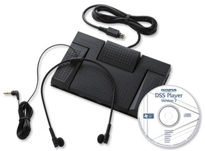 Olympus AS2400 Digital Transcription Kit RS-28 Footswitch E-102 Headset and DSS Software Ref N2275726