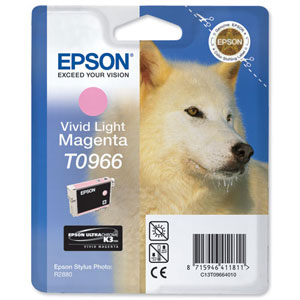Epson T0966 Inkjet Cartridge UltraChrome K3 for Stylus R2880 Light Magenta Ref T09664010