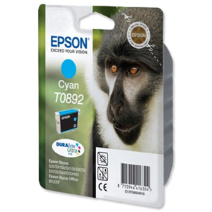 Epson T0892 Inkjet Cartridge DuraBrite for Stylus SX100 Cyan Ref T08924011