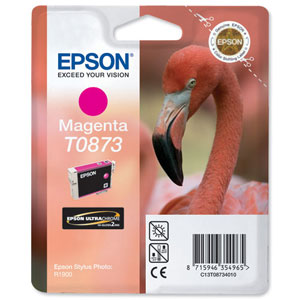 Epson T0873 Inkjet Cartridge UltraChrome Hi-Gloss2 for Stylus R1900 Magenta Ref T08734010