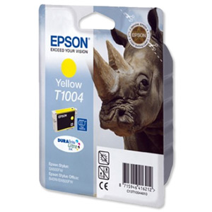 Epson T1004 Inkjet Cartridge DuraBrite Ultra for Stylus BX600FW/B40W Yellow Ref T10044010