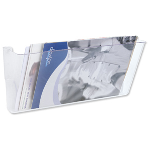 Literature Wall Pocket Stackable Landscape Oversized W411xH175mm Crystal