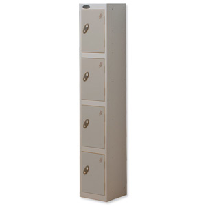 Trexus Plus 4 Door Locker Nest of 1 ACTIVECOAT W305xD305xH1780mm Silver Ref 864150