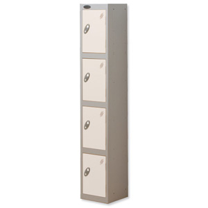 Trexus Plus 4 Door Locker Nest of 1 ACTIVECOAT W305xD305xH1780mm Silver White Ref 864207