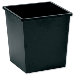 5 Star Waste Bin Square Metal Scratch Resistant W325xD325xH350mm 27 Litres Black