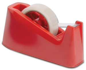 5 Star Tape Dispenser Desk Weighted Non-slip Capacity 25mm Width Red Ref 920152