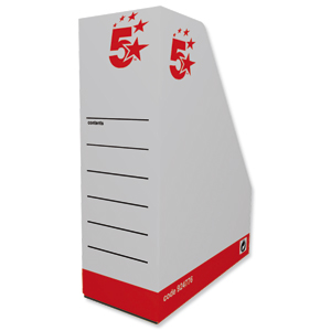 5 Star Magazine File Self-locking Part-recycled A4 Plus Oyster White [Pack 10]