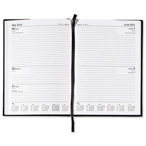 5 Star 2013 Diary 2 Days to Page Combined Saturday and Sunday 70gsm W148xH210mm A5 Black