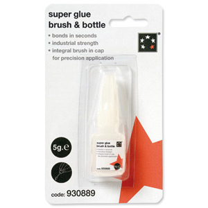 5 Star Super Glue Bottle Industrial Strength with Application Brush 5g