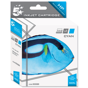 5 Star Compatible Inkjet Cartridge Page Life 1400pp Cyan [HP No. 940XL C4907AE Alternative]