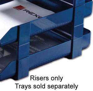 Rexel Agenda Classic Risers Self-locking for Letter Trays 53mm Blue Ref 25225 [Pack 5]